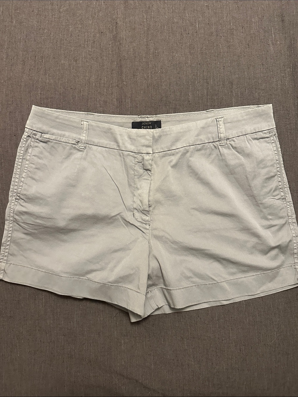 J. Crew Women's Chino Shorts in SGR (smoky grey or slightly grey)